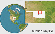 Satellite Location Map of ZIP code 74650, highlighted state
