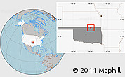 Gray Location Map of ZIP code 74652, highlighted country, highlighted state, hill shading