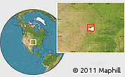 Satellite Location Map of ZIP code 74652, highlighted county