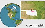 Satellite Location Map of ZIP code 74652, highlighted state