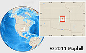 Shaded Relief Location Map of ZIP code 74652, highlighted county