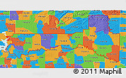 Political 3D Map of ZIP codes starting with 747