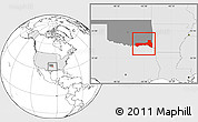 Blank Location Map of ZIP codes starting with 747, highlighted country, highlighted state
