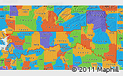 Political Map of ZIP codes starting with 747