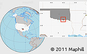 Gray Location Map of ZIP code 74701, highlighted country, highlighted state