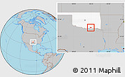 Gray Location Map of ZIP code 74701, highlighted state