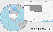 Gray Location Map of ZIP code 74723, highlighted country, highlighted state
