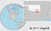 Gray Location Map of ZIP code 74723, highlighted state