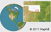 Satellite Location Map of ZIP code 74723, highlighted state