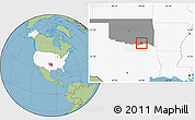 Savanna Style Location Map of ZIP code 74723, highlighted country, highlighted state