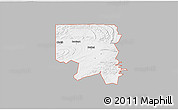 Gray 3D Map of ZIP code 74724, single color outside