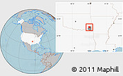 Gray Location Map of ZIP code 74724, highlighted country, highlighted county, hill shading