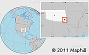 Gray Location Map of ZIP code 74724, highlighted state