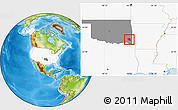 Physical Location Map of ZIP code 74724, highlighted country, highlighted state