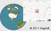 Satellite Location Map of ZIP code 74724, highlighted country, highlighted county