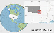 Savanna Style Location Map of ZIP code 74724, highlighted country, highlighted state