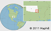 Savanna Style Location Map of ZIP code 74724, highlighted state
