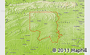Physical Map of ZIP code 74724