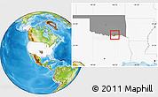 Physical Location Map of ZIP code 74726, highlighted country, highlighted state