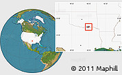 Satellite Location Map of ZIP code 74726, highlighted country, highlighted county