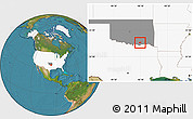Satellite Location Map of ZIP code 74729, highlighted country, highlighted state