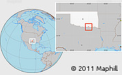Gray Location Map of ZIP code 74730, highlighted state