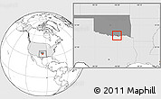 Blank Location Map of ZIP code 74731, highlighted country, highlighted state