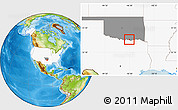 Physical Location Map of ZIP code 74731, highlighted country, highlighted state