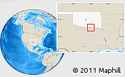 Shaded Relief Location Map of ZIP code 74731, highlighted state
