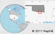 Gray Location Map of ZIP code 74733, highlighted country, highlighted state