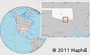 Gray Location Map of ZIP code 74733, highlighted state