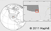 Blank Location Map of ZIP code 74735, highlighted country, highlighted state