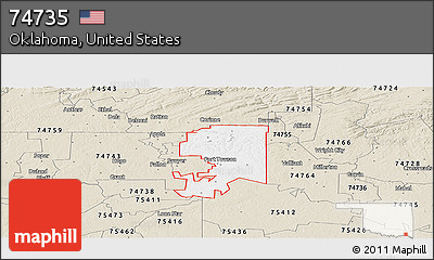 Classic Style Panoramic Map of ZIP Code 74735