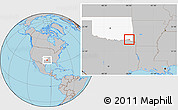 Gray Location Map of ZIP code 74736, highlighted state