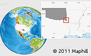 Physical Location Map of ZIP code 74740, highlighted country, highlighted state