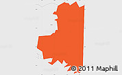 Political Simple Map of ZIP code 74740, single color outside, borders and labels