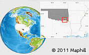 Physical Location Map of ZIP code 74743, highlighted country, highlighted state