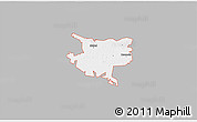 Gray 3D Map of ZIP code 74745, single color outside