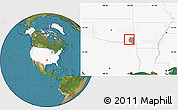 Satellite Location Map of ZIP code 74754, highlighted country, highlighted county