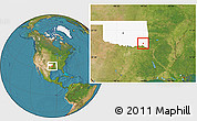 Satellite Location Map of ZIP code 74754, highlighted state