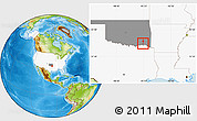 Physical Location Map of ZIP code 74760, highlighted country, highlighted state