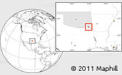 Blank Location Map of ZIP code 74764, highlighted state