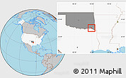 Gray Location Map of ZIP code 74764, highlighted country, highlighted state