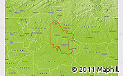 Physical Map of ZIP code 74764