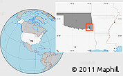 Gray Location Map of ZIP code 74766, highlighted country, highlighted state