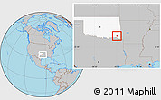 Gray Location Map of ZIP code 74766, highlighted state