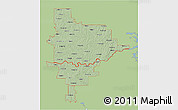 Savanna Style 3D Map of ZIP codes starting with 748, single color outside