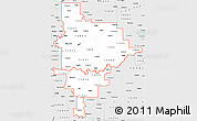 Silver Style Simple Map of ZIP codes starting with 748