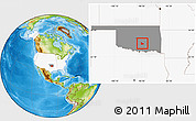 Physical Location Map of ZIP code 74820, highlighted country, highlighted state