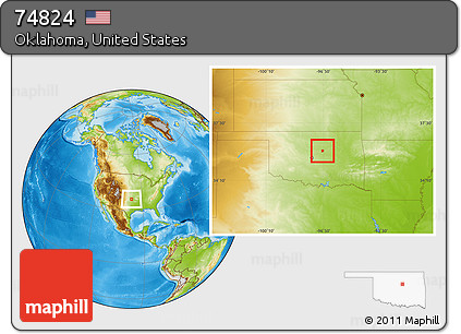 Physical Location Map of ZIP Code 74824